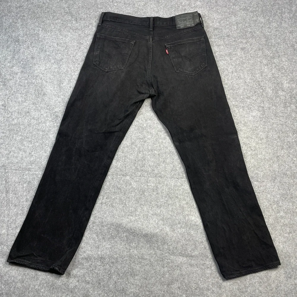 Levi's 501 Mens Jeans 36x32 (fits 34x30) Black Cotton Medium Wash Straight Leg